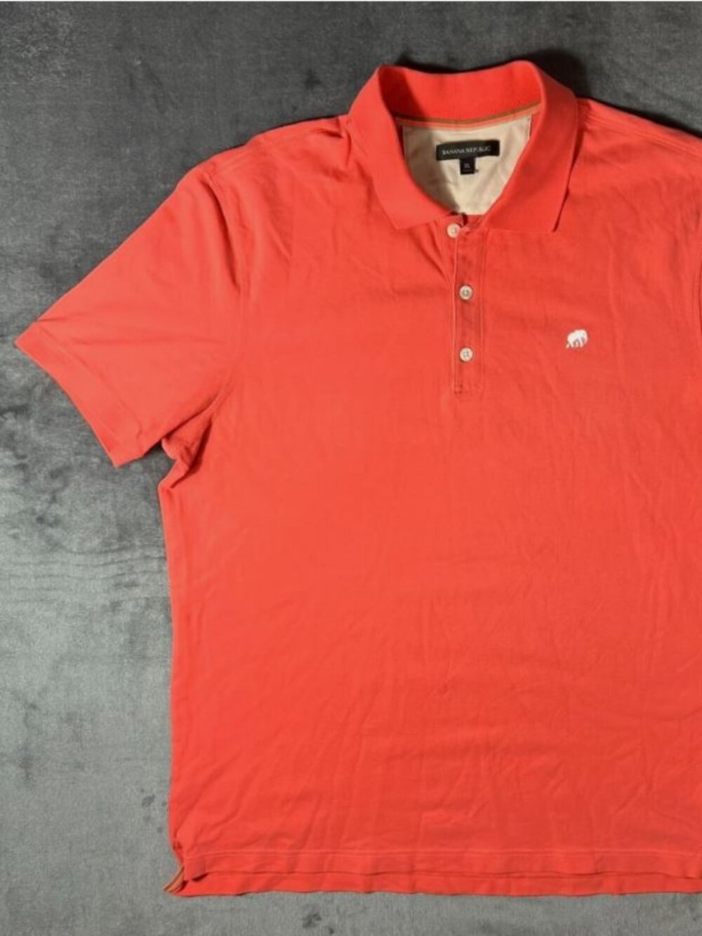 Banana Republic Mens XL Pique Polo Short Sleeve Bright Pink EUC